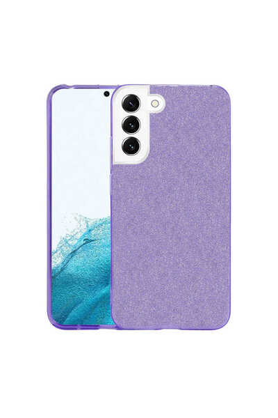 UnDePlus Samsung Galaxy S22 Plus Kılıf Simli Parlak Shining Kapak Mor
