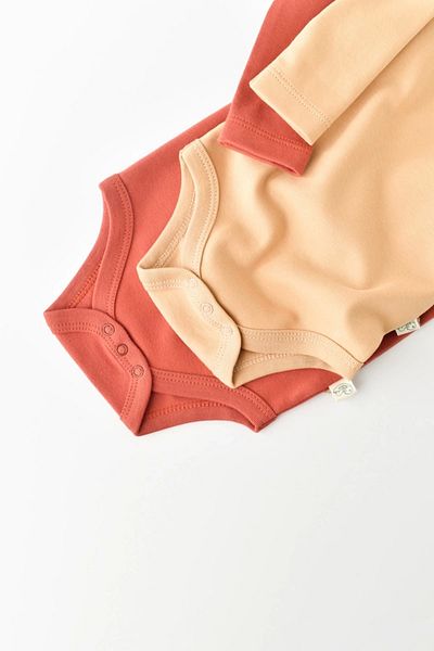 BabyCosy Body pentru bebeluși cu mânecă lungă 2 bucăți - 100% bumbac organic, seria nou-născut - Csy3026
