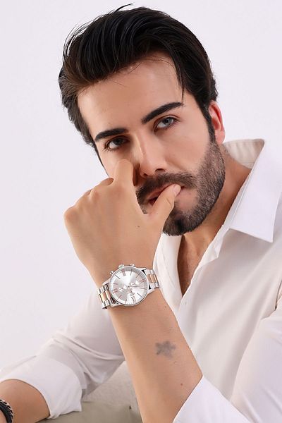 Güncel Vitrin Premium Infinity Rose/Silver Ipc Plated Men's Wrist Watch