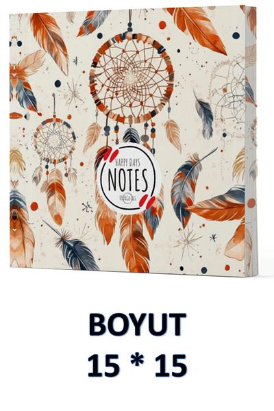 Dokuz Yayınları VIVAGO ART FEATHER NOTEBOOK ΧΩΡΙΣ ΓΡΑΜΜΕΣ 15 x 15 CM ΥΦΑΣΜΑΤΙΚΗ ΤΣΑΝΤΑ ΔΩΡΟ ΚΩΔΙΚΟΣ 5