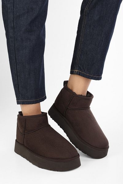 Shoeberry Women's.ys Bitter Brown Furry Short Wildlederstiefel