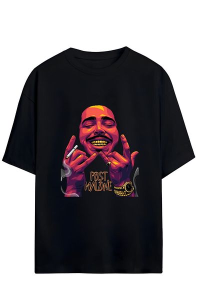 MAGORS Μπλουζάκι Post Malone Unisex Oversize Βαμβακερό Χτενισμένο Βαμβακερό T-shirt