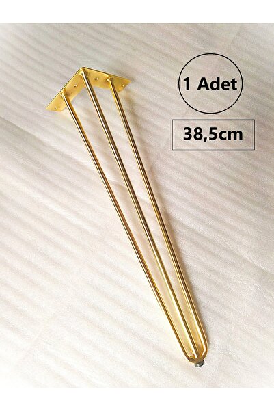 DEMONTEPARK 1 Adet-38,5cm Metal Firkete Ayak, Gold Renk Kaplama,masa Ayağı