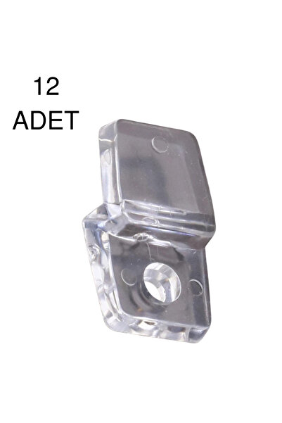 NUBLADO Ayna Tırnağı Cam Ayna Tutucu Plastik Şeffaf 12 Adet.