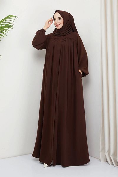 SERRA MODA ισλαμική χιτζάμπ ferace ντυμένη μαζεύτηκε μετάξι Medina full hijab