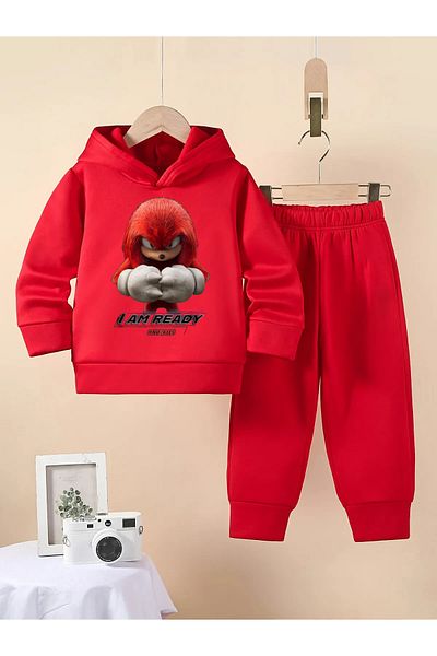 Little Wears Knuckles Premium 3Rd Yarn Compact Sweatshirt & Sweatpants Set