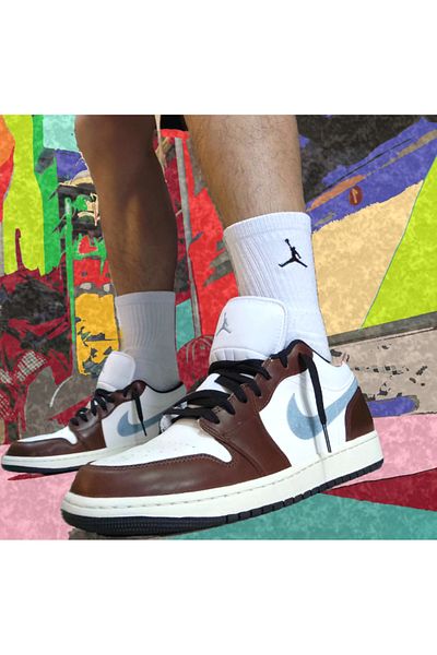 Nike Air Jordan 1 Low Se Men's Brown Leather Shoes Fq7832-142