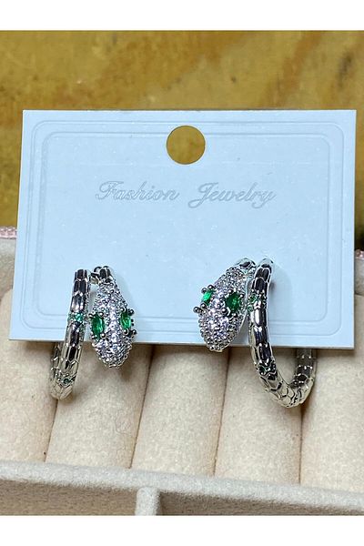 JOJ ACCESUARES Snake Figured Steel Earrings