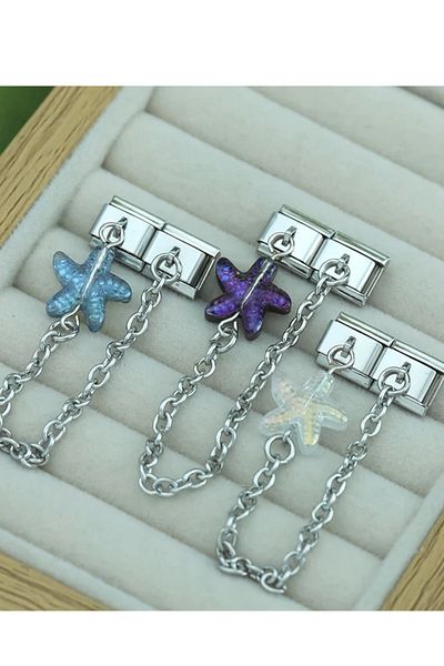 Dumledo Italian Charm - White Transparent Starfish Chain Steel