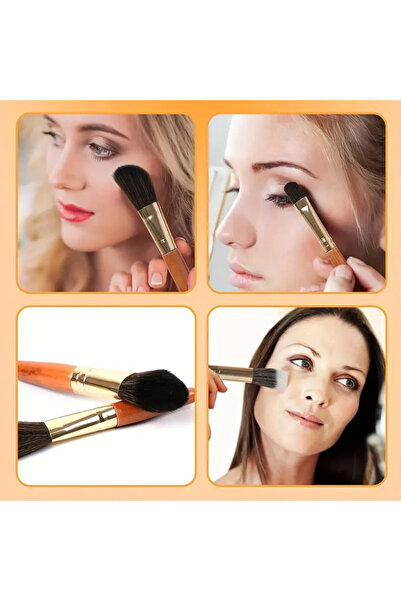 FEEL 13'lü Lüks Oval Makyaj Fırçası Seti, Yumuşak Naylon Tüyleri,Normal Cilt için - Seyahat Çantası Dahil