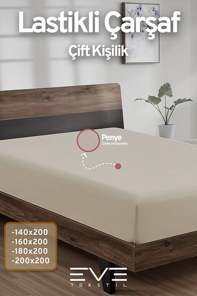 Eve Tekstil Fitted High Quality Combed Cotton Fabric Double Fitted Sheet
