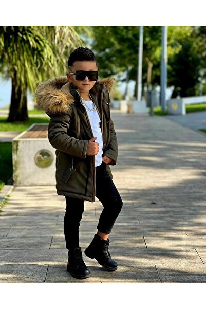 modavals ERKEK ÇOCUK GARSON BEDEN İTHAL TAK ÇIKAR KÜRKLÜ CEPLİ FERMUARLI DÜĞMELİ BONDİT KUMAŞ KIŞLIK