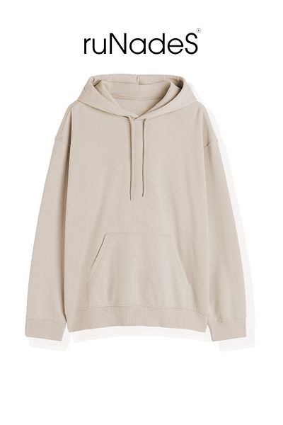 ruNadeS Αθλητικό φούτερ Unisex Basic Relax Fit Beige Hoodie
