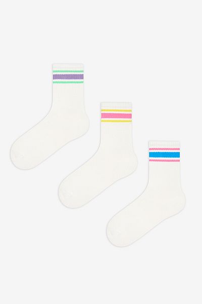Penti Bunte 3-teilige Socken mit dicker Linie