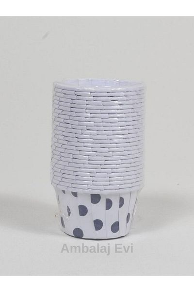 Ambalaj Evi Navy Blue Polka Dot Muffin - Cake Capsule, Cupcake Mold, Bride to Be Party Container
