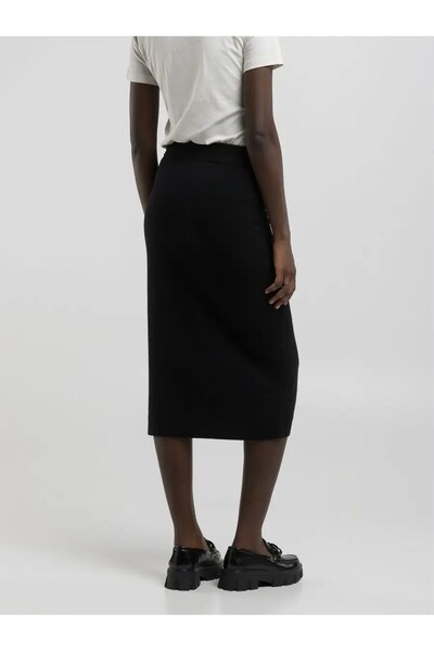 Replay Kadın Siyah Yün ve Kaşmir Karışımlı Uzun Etek