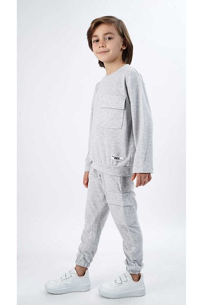 ESİLA KİDS Boy's Cotton Knitted Bottom-Top Σετ με Cargo Pocket