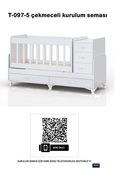 temosan Uyku Setli, Yataklı, Anne Yanı, Sallanır, Çekmeceli Büyüyen Bebek Beşiği 60 x 120