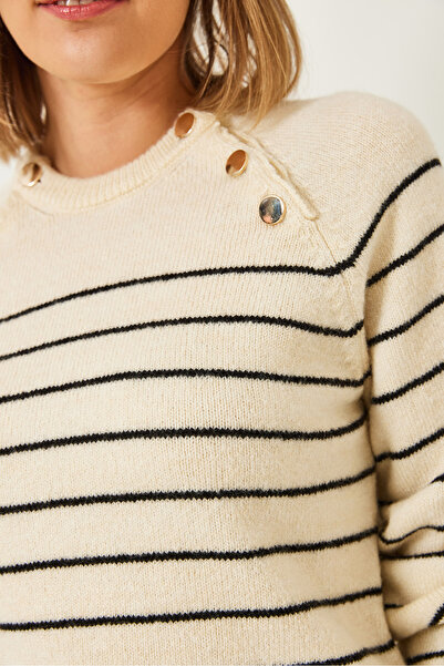 Bianco Lucci Γυναικείο πλεκτό πουλόβερ με κουμπιά 20247582