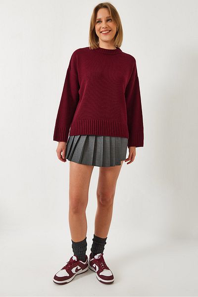 Bianco Lucci Pulover de damă cu gât crew tricot 20247559