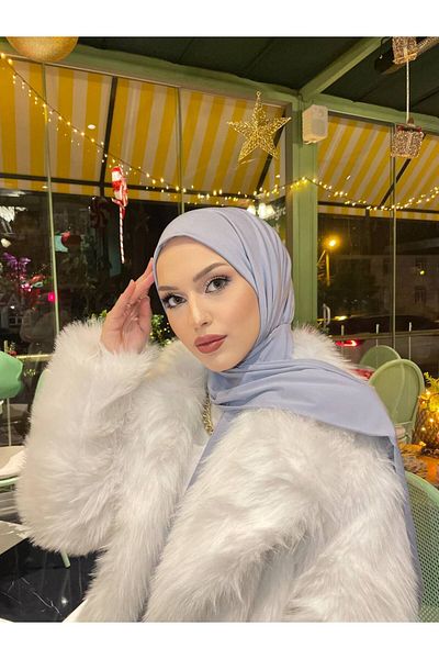 SAYRA Shawl Women's Ice Gray Snap Fastener Ready Shawl