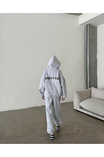 ForOre I DON'T CARE - SZÜRKE 3 szálas emelt, túlméretezett pulóver szett