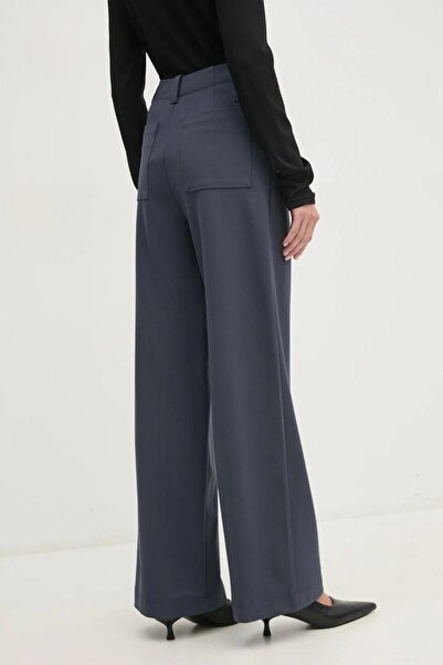 Calvin Klein Kadın Yüksek Bel Mavi Kumaş Pantolon