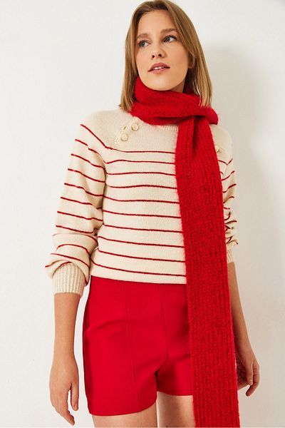 Bianco Lucci Women's Buttoned Knitwear Sweater 20247582