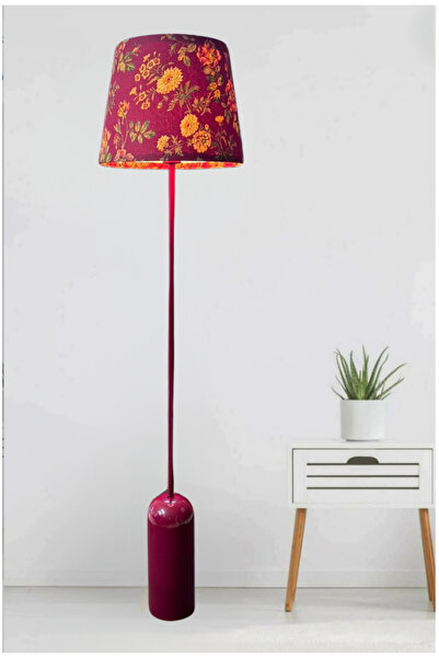 retro home design Özel Çiçek Desenli Kumaş Başlıklı Tek Ayaklı Salon Yatak Odası Lambader