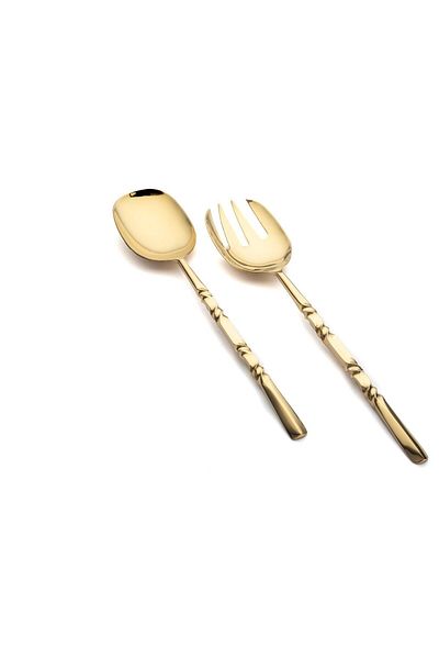 Mikasa Moor Natty Gold 2-Piece Salad Serving Set
