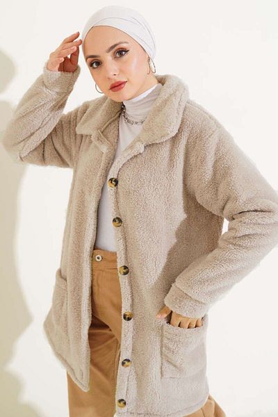 modasindoma Women's Pocket Plush Cardigan