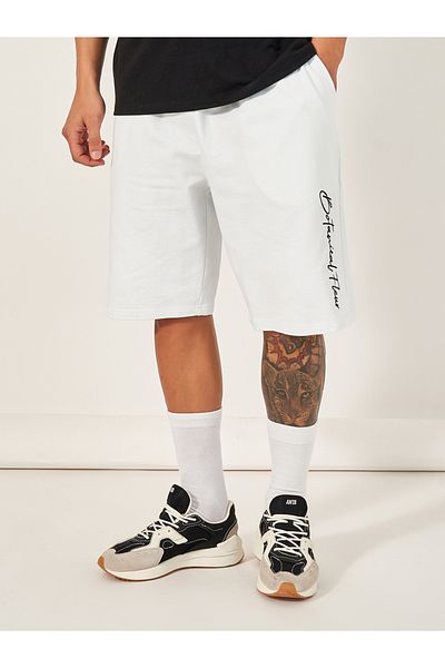 Styli Slogan Embroidery Oversized Shorts