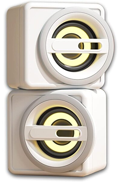 COOYA 1 Pair Computer Speakers,USB Plug-n-Play Computer Speakers with LED Light,for PC Monitor Tablets