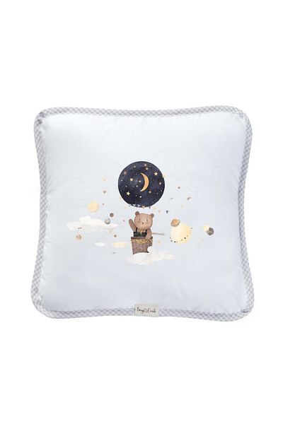tinylamb Pernă pentru bebeluși cu balon zburător și ursuleț de pluș cu model din fibră de silicon 40x40cm