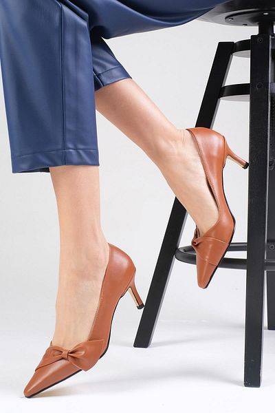 Mio Gusto Orlanda Tan Color Women's Heeled Shoes