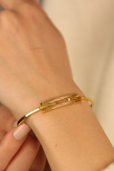 Çgk Çiğdem Gürel Kuyumculuk 2 Sıra Burgu Kaburga Kelepçe Altın Bilezik