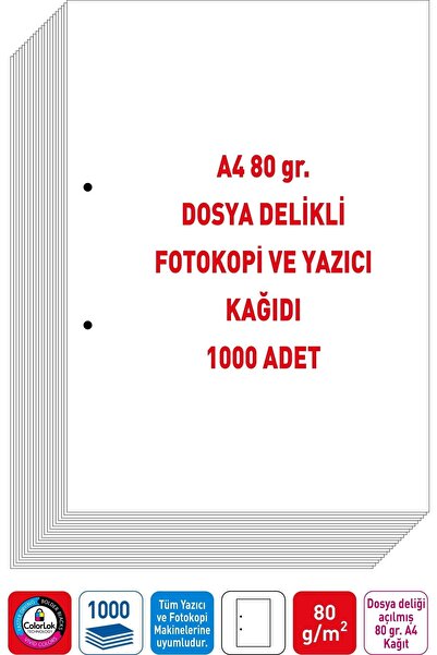 EserMatbaa Dosya Delikli A4 Navigator Marka Fotokopi Kağıdı 80 Gr. 1000 Adet