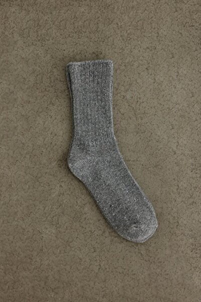 Suud Collection Smoked Wool Blended Corded Socks