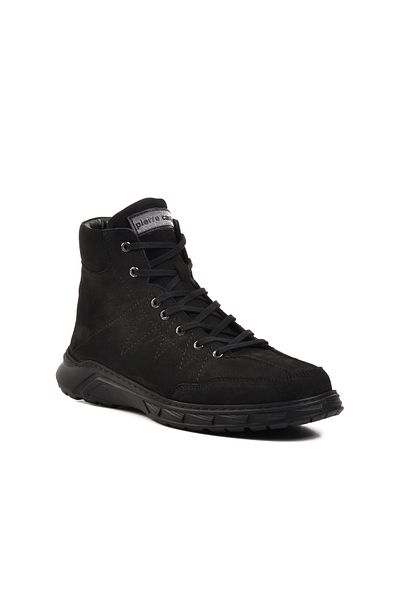 Pierre Cardin Μαύρα ανδρικά μποτάκια Nubuck
