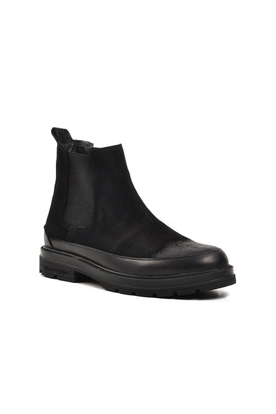 Pierre Cardin Black Nubuck Men's Chelsea Boots