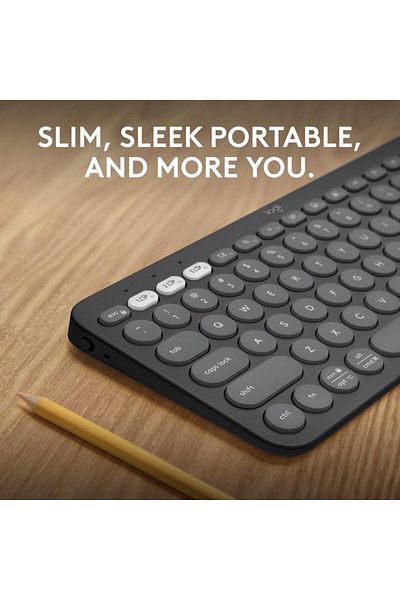logitech Pebble Keys 2 K380S, Multi-Device Bluetooth Wireless Keyboard Graphite