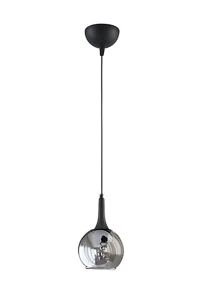 Fer Avize Fred Modern Decorative Black Color Smoked Glass Pendant Lamp Hall - Kitchen Single Chandelier