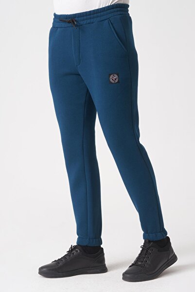 White Stone São Paulo 2424 Pamuklu Likralı Slim Fit Eşofman Altı Mavi