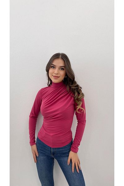 MODA ΓΥΝΑΙΚΕΙΑ ΡΟΖ ΣΤΡΟΓΓΥΛΗ ΛΕΠΤΟΜΕΡΗΣ ΣΤΑΝΤ ΚΟΛΑΡΑ ΜΠΛΟΥΖΑ SANDY