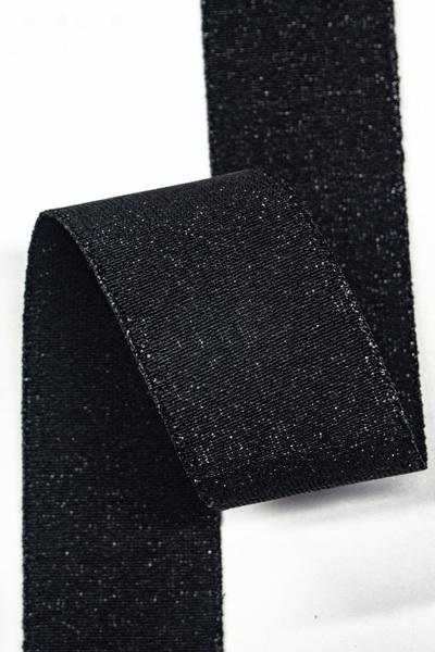 Dokumarkt Λάστιχο 3 εκ. με λάμψη & μεταλλικό ύφανση - 1 μέτρο για ζώνες & σαν...