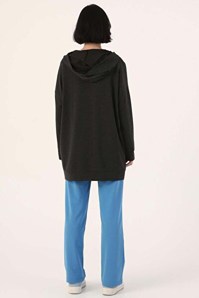 ALLDAY Antrasit-Fermuarlı Sweat Hırka