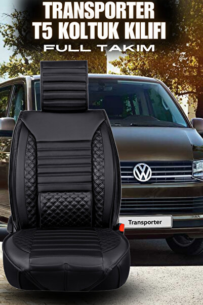 PlusOto T5 Transporter Uyumlu Premium Serisi Deri Ortopedik Oto Koltuk Kılıfı...