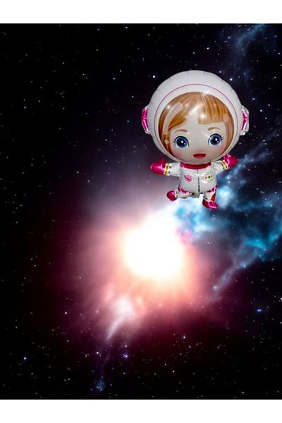 VibeHome Astronaut Girl Design Foil Balloon - for Birthday Party and Fun Events
