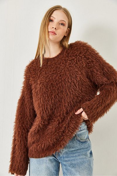 Bianco Lucci Γυναικείο πουλόβερ με πούπουλα Oversize 241205 60261212
