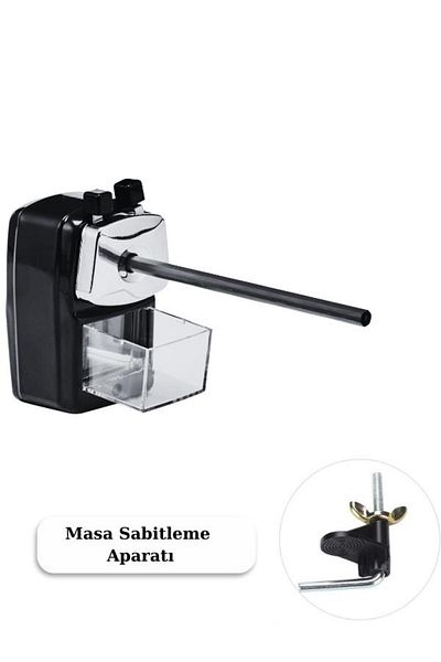 Mas 6732 Desk Type Large Arm Pencil Sharpener - Black